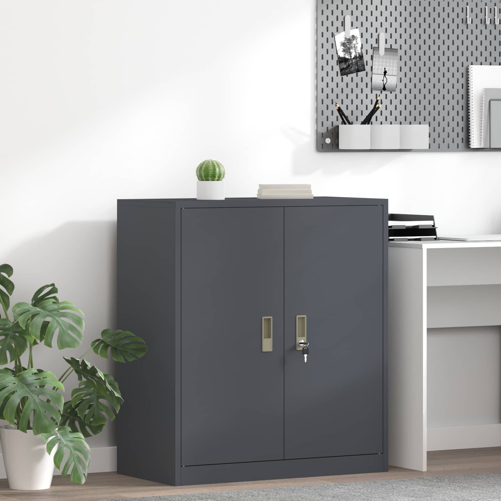Storage Cabinet with Storage Anthracite 80 x 40 x 90 cm