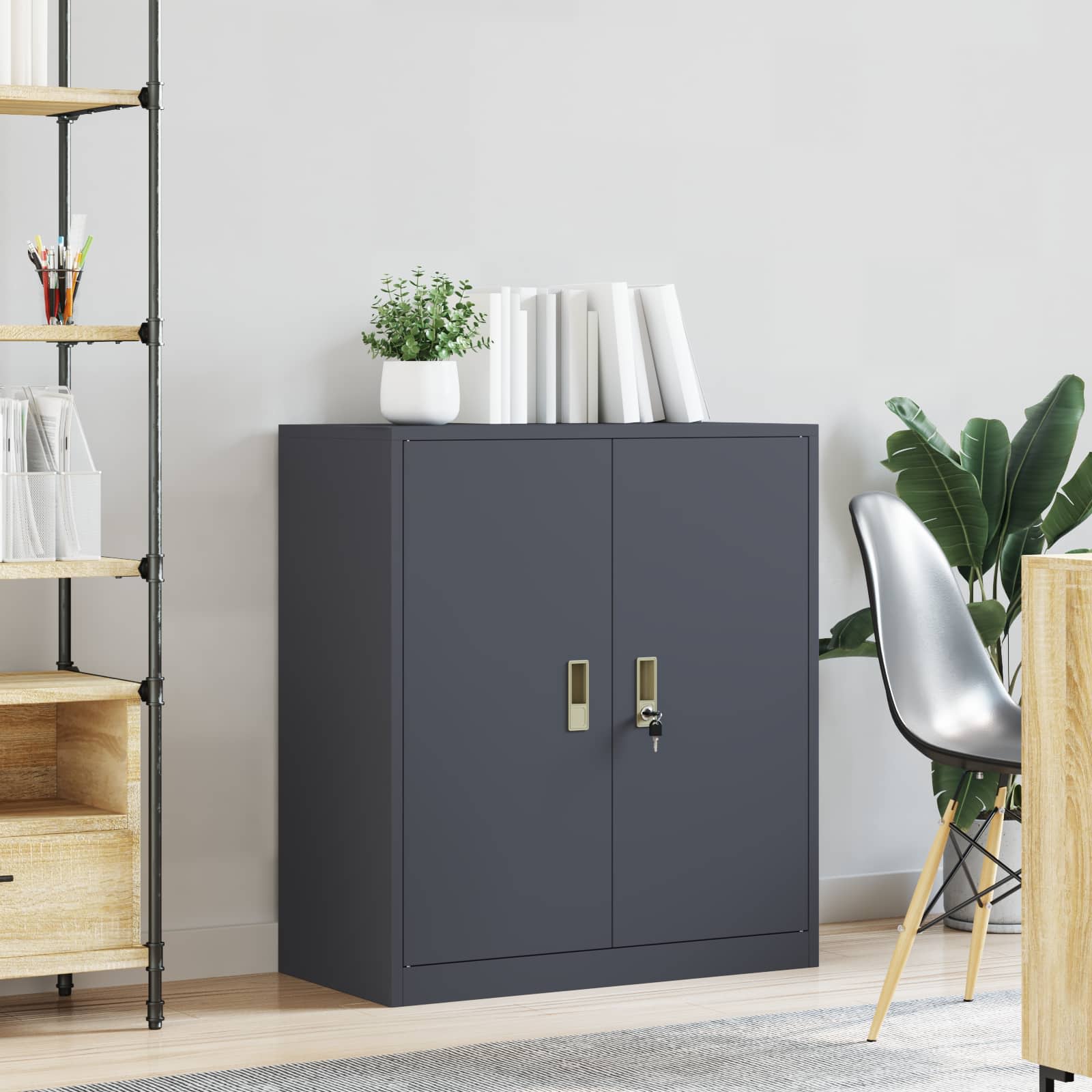 Storage Cabinet with Storage Anthracite 80 x 40 x 90 cm