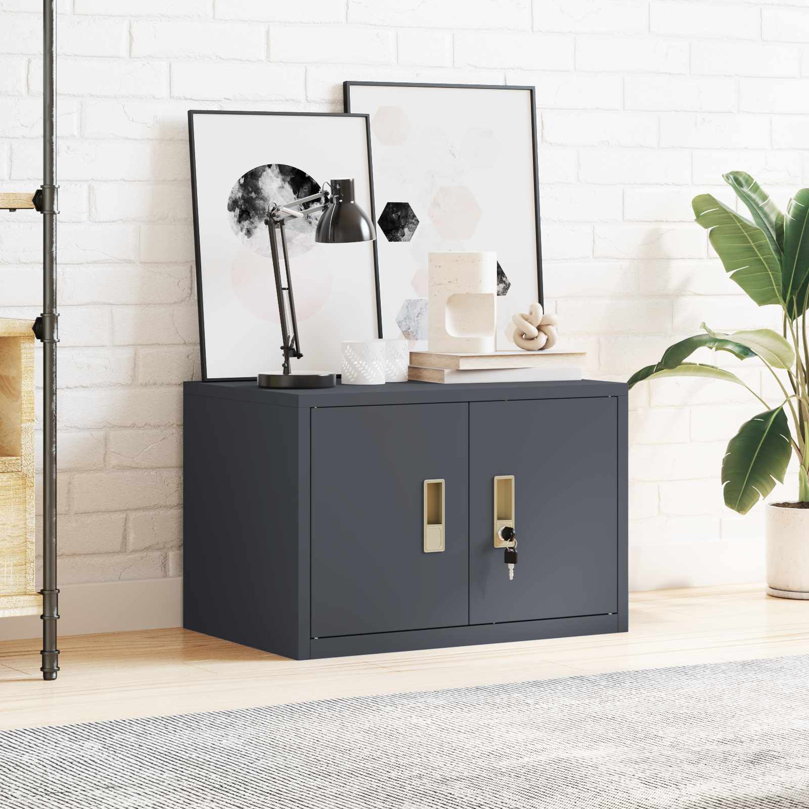 Anthracite Storage Cabinet with Storage 60 x 40 x 40 cm