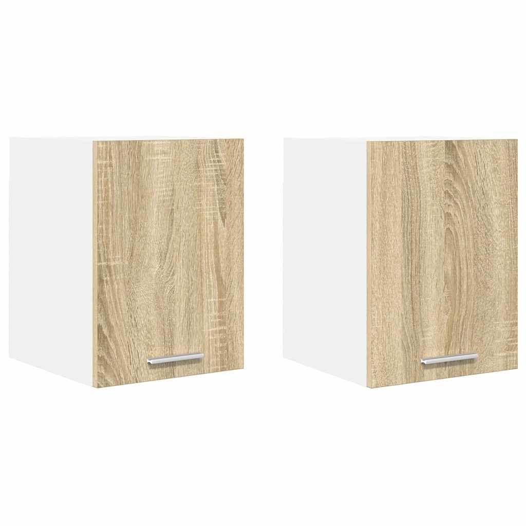 Pakabinama spintelė Riga 2 pcs Sonoma ąžuolas ir baltas