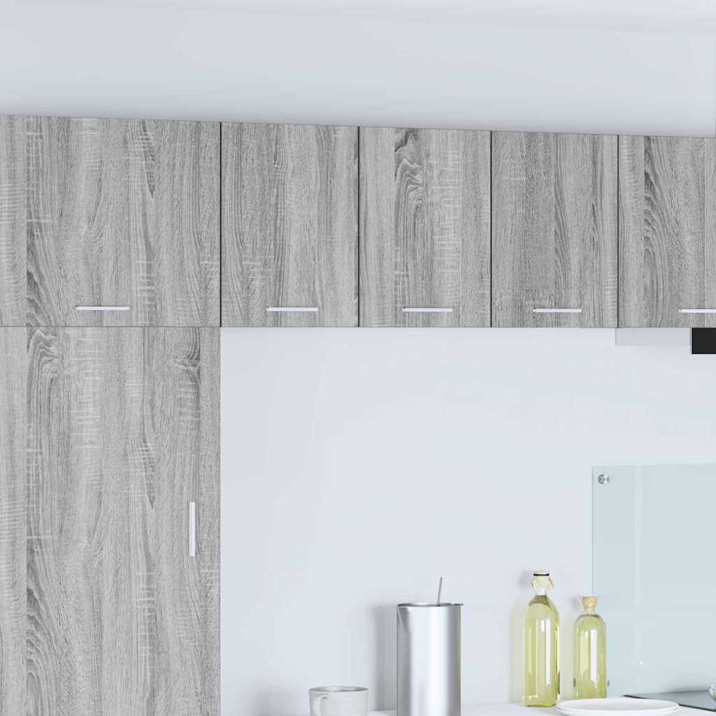 Wall cabinet with shelf Riga Grey Sonoma and white