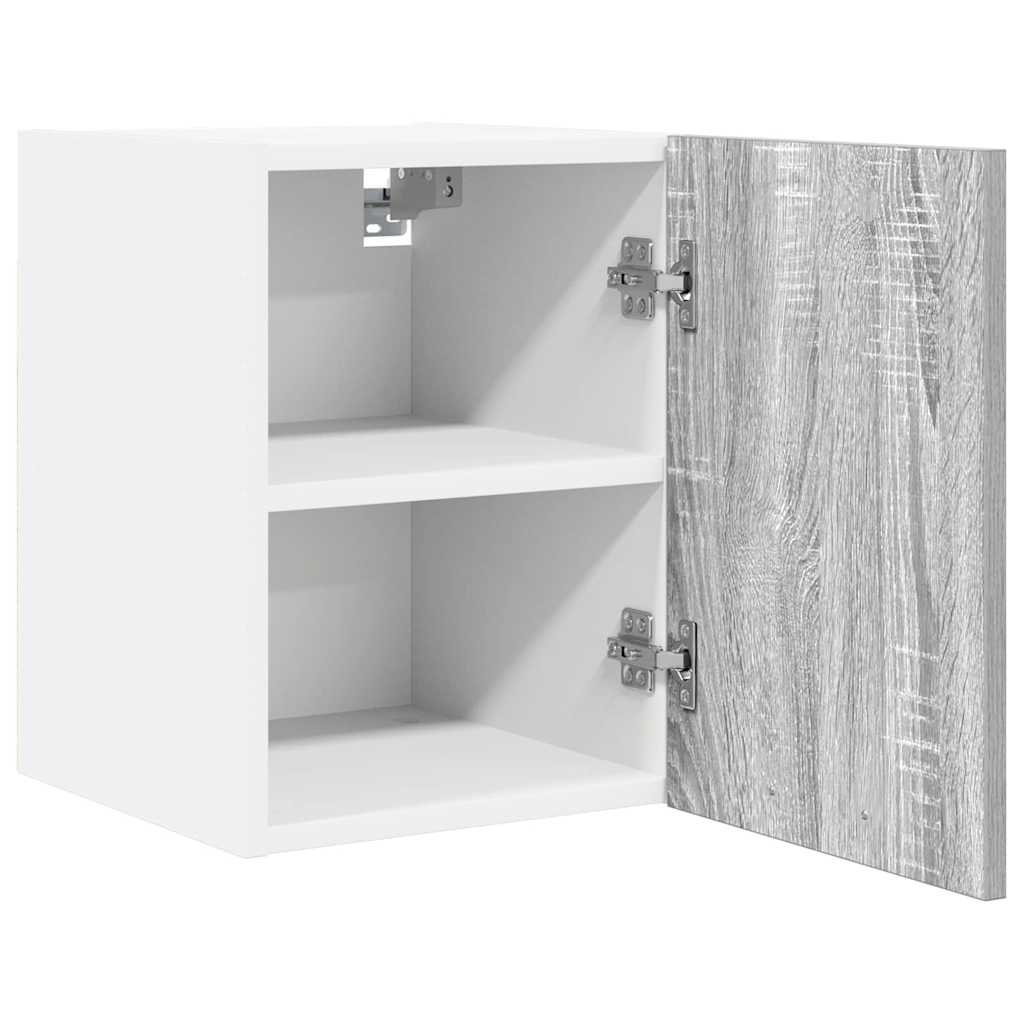 Wall cabinet with shelf Riga Grey Sonoma and white