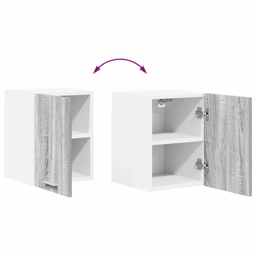 Wall cabinet with shelf Riga Grey Sonoma and white