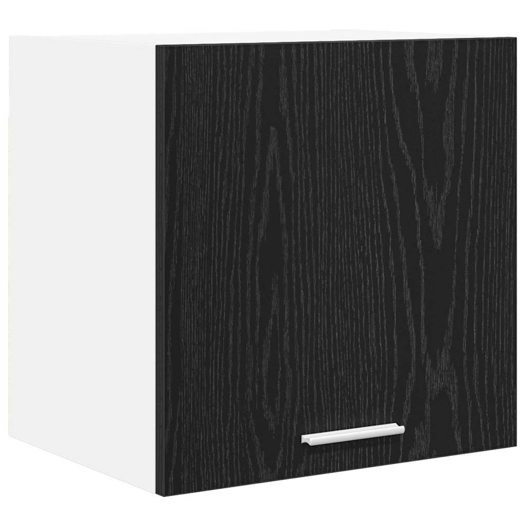 Wall-mounted cabinet with storage Riga Black Oak and White