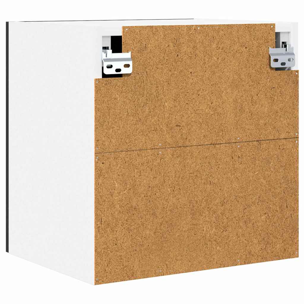 Wall-mounted cabinet with storage Riga Black Oak and White