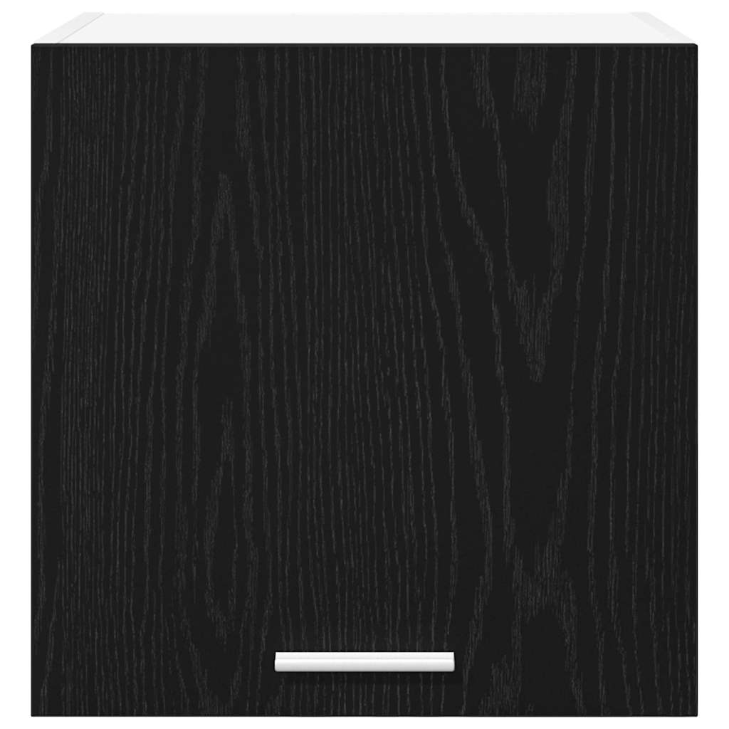 Wall-mounted cabinet with storage Riga Black Oak and White