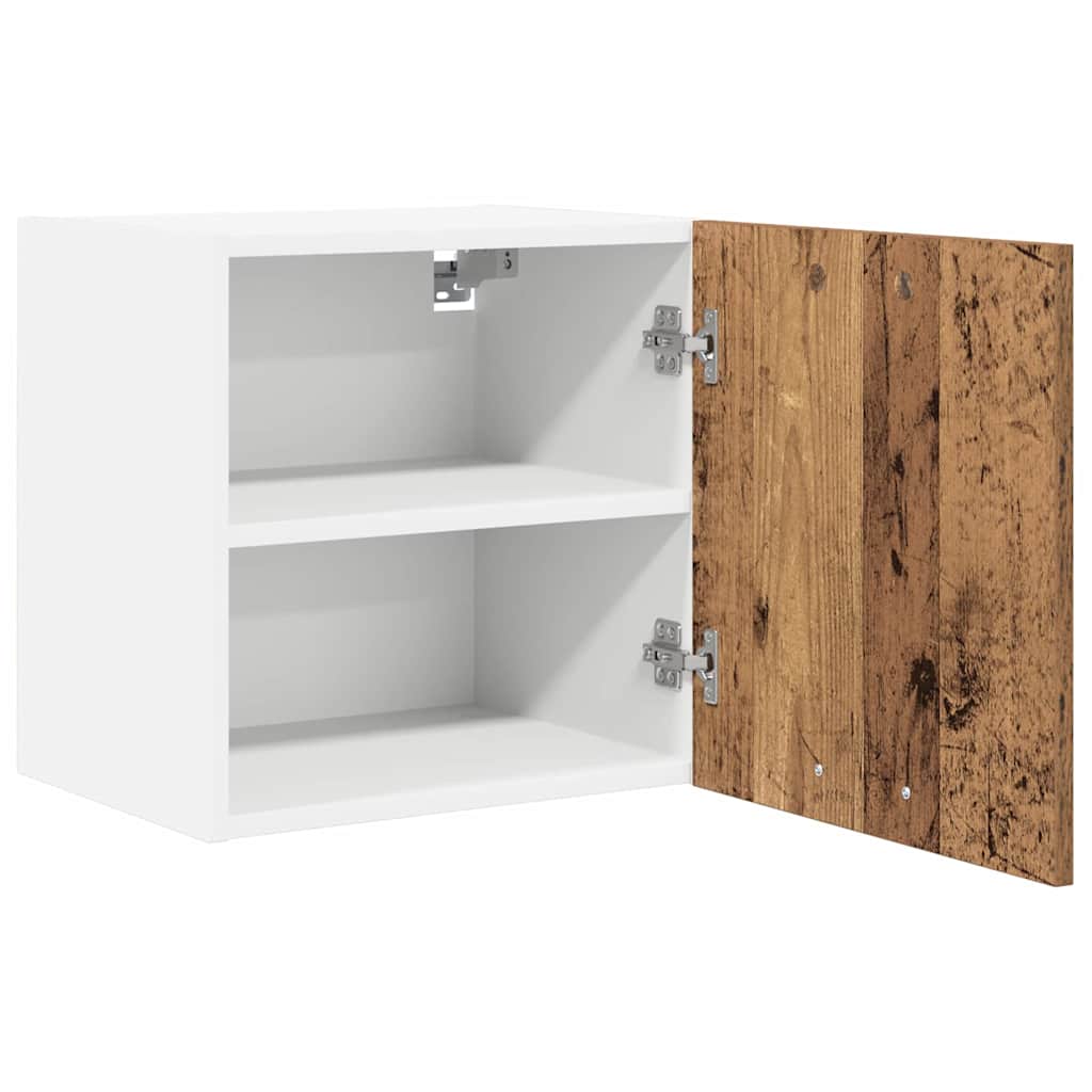 Wall cabinet with a shelf Riga Old wood and white