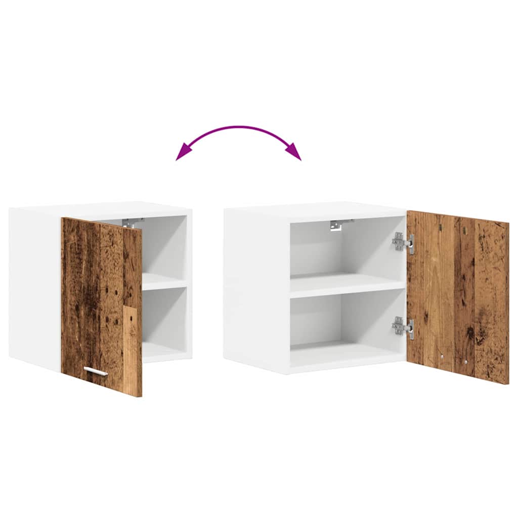 Wall cabinet with a shelf Riga Old wood and white