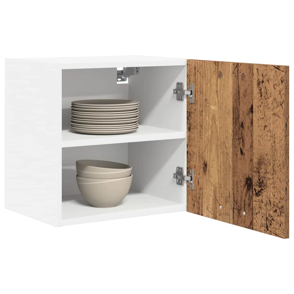 Wall cabinet with a shelf Riga Old wood and white