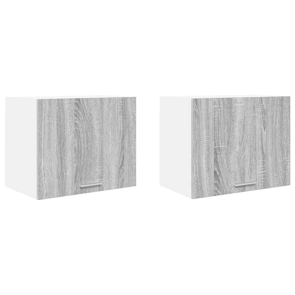 Wall cabinet Riga 2 pcs Grey Sonoma and white