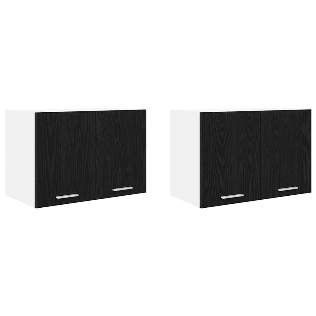 Wall cabinet Riga 2 pcs Black oak and white