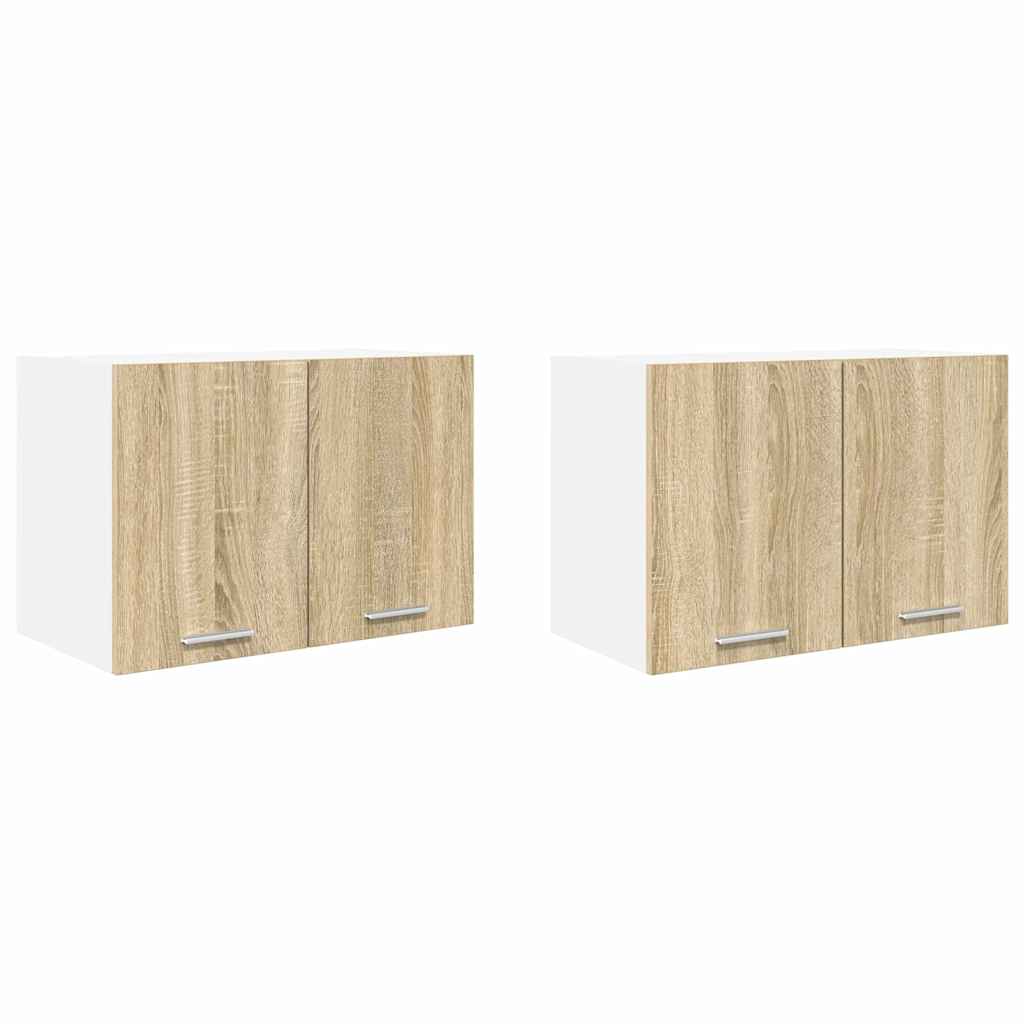 Wall cabinet Riga 2 pcs Sonoma oak and white