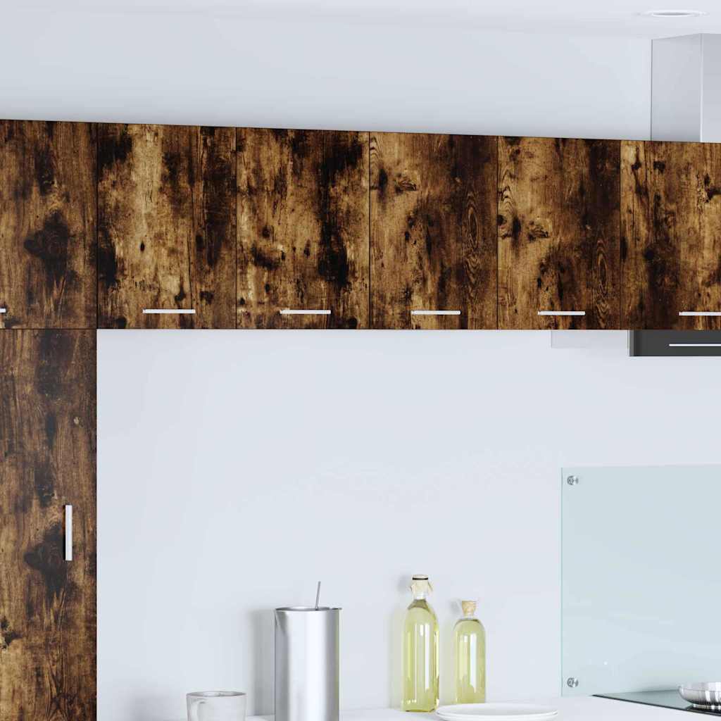 Wall cabinet with shelf Riga Smoked oak and white