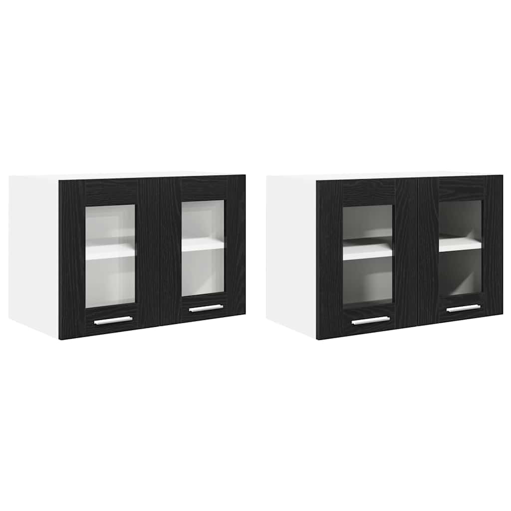 Pakabinama spintelė Riga 2 pcs Juodas ąžuolas 60 x 31 x 40 cm