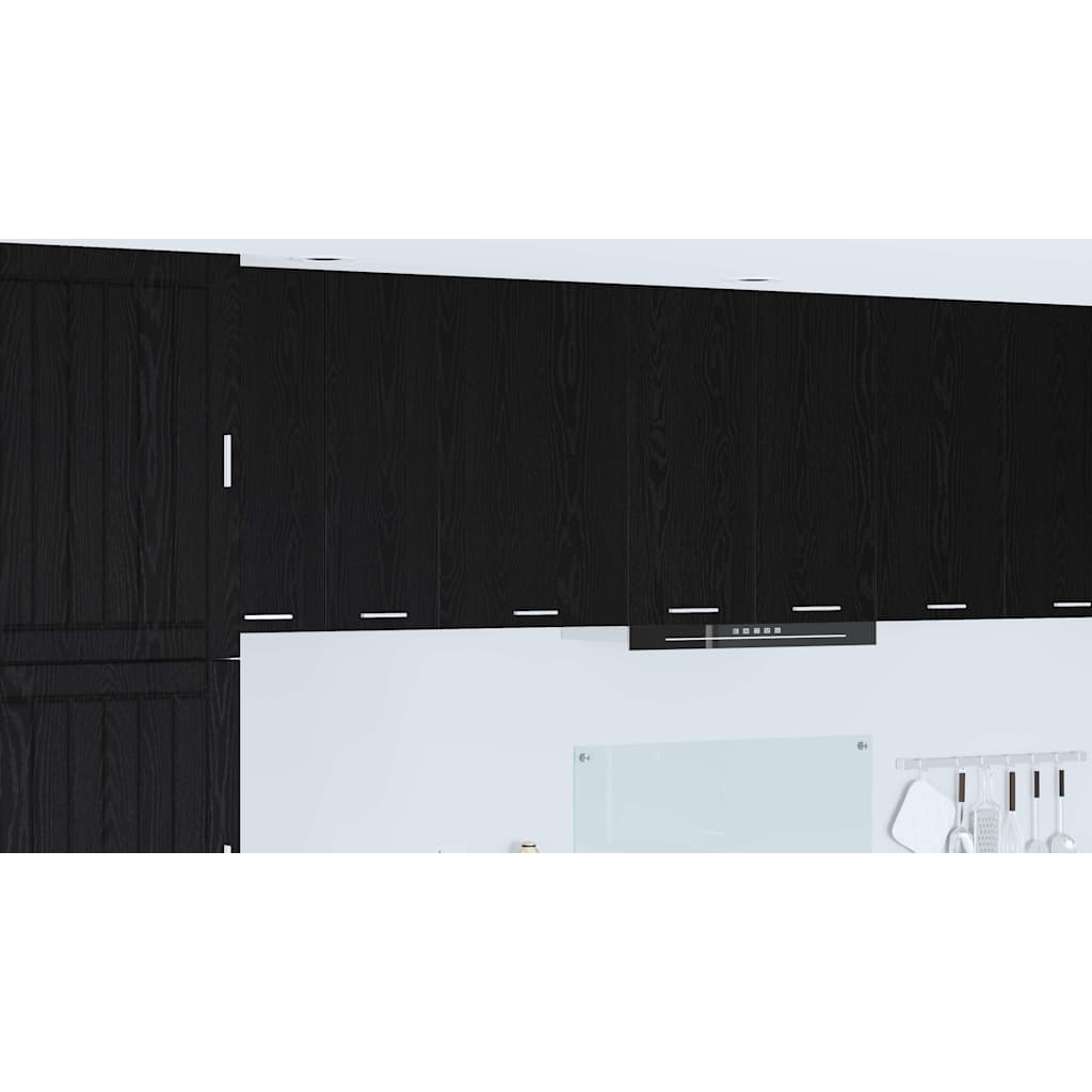 Wall-mounted cabinet with shelf Riga Black oak and white