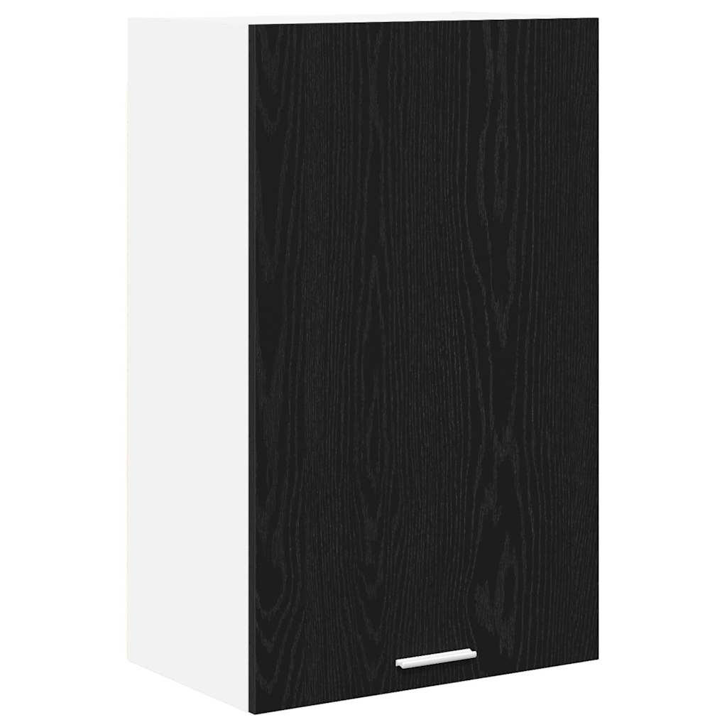 Wall-mounted cabinet with shelf Riga Black oak and white