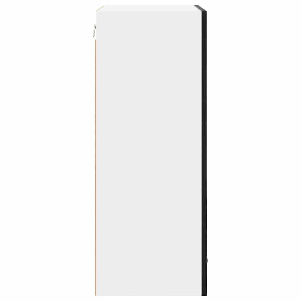 Wall-mounted cabinet with shelf Riga Black oak and white