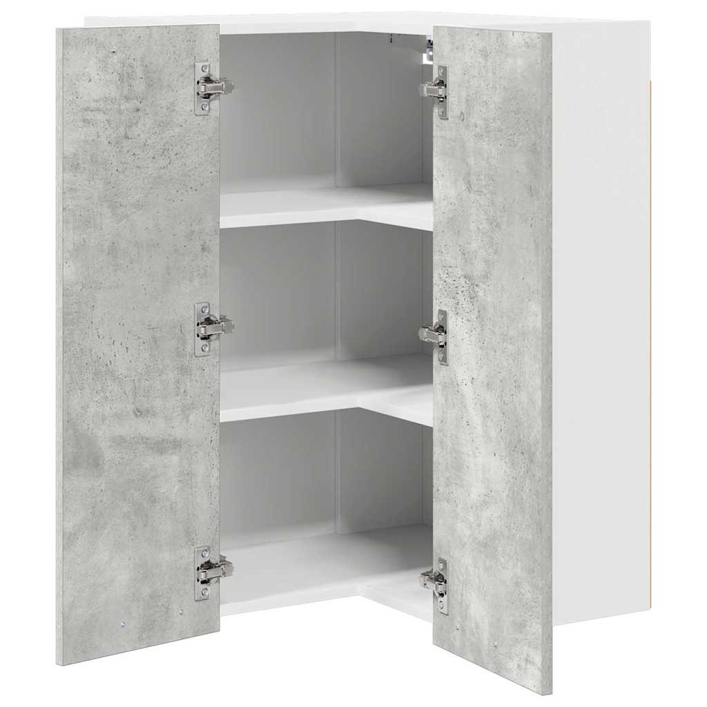Wall-Mounted Cabinet Riga Concrete Grey and White 57 x 57 x 80 cm