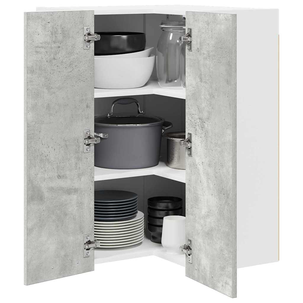 Wall-Mounted Cabinet Riga Concrete Grey and White 57 x 57 x 80 cm