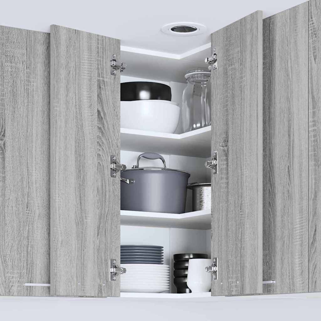 Wall cabinet with shelf Riga Grey Sonoma and white