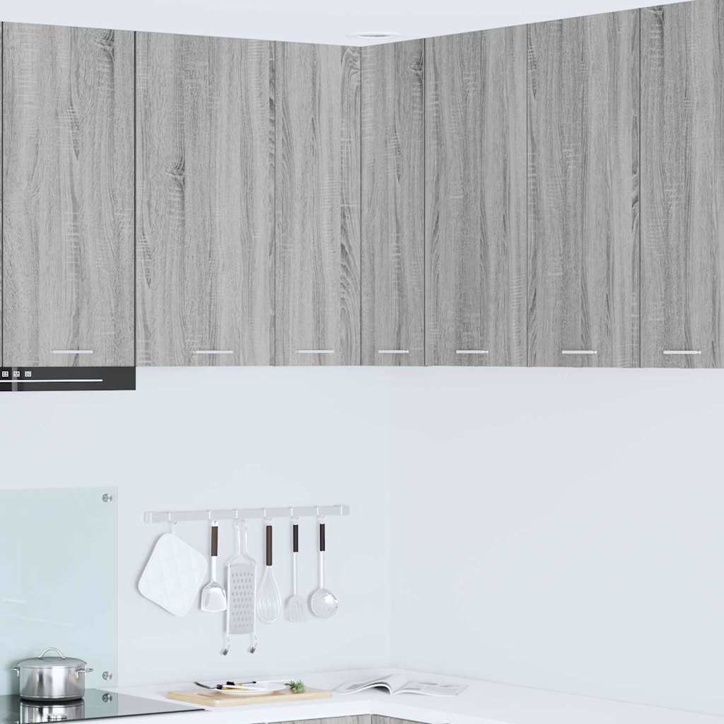 Wall cabinet with shelf Riga Grey Sonoma and white