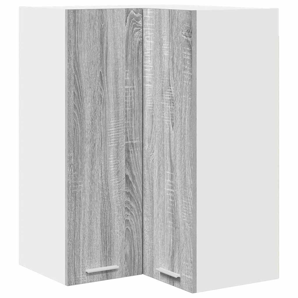 Wall cabinet with shelf Riga Grey Sonoma and white