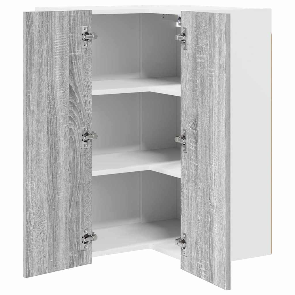 Wall cabinet with shelf Riga Grey Sonoma and white
