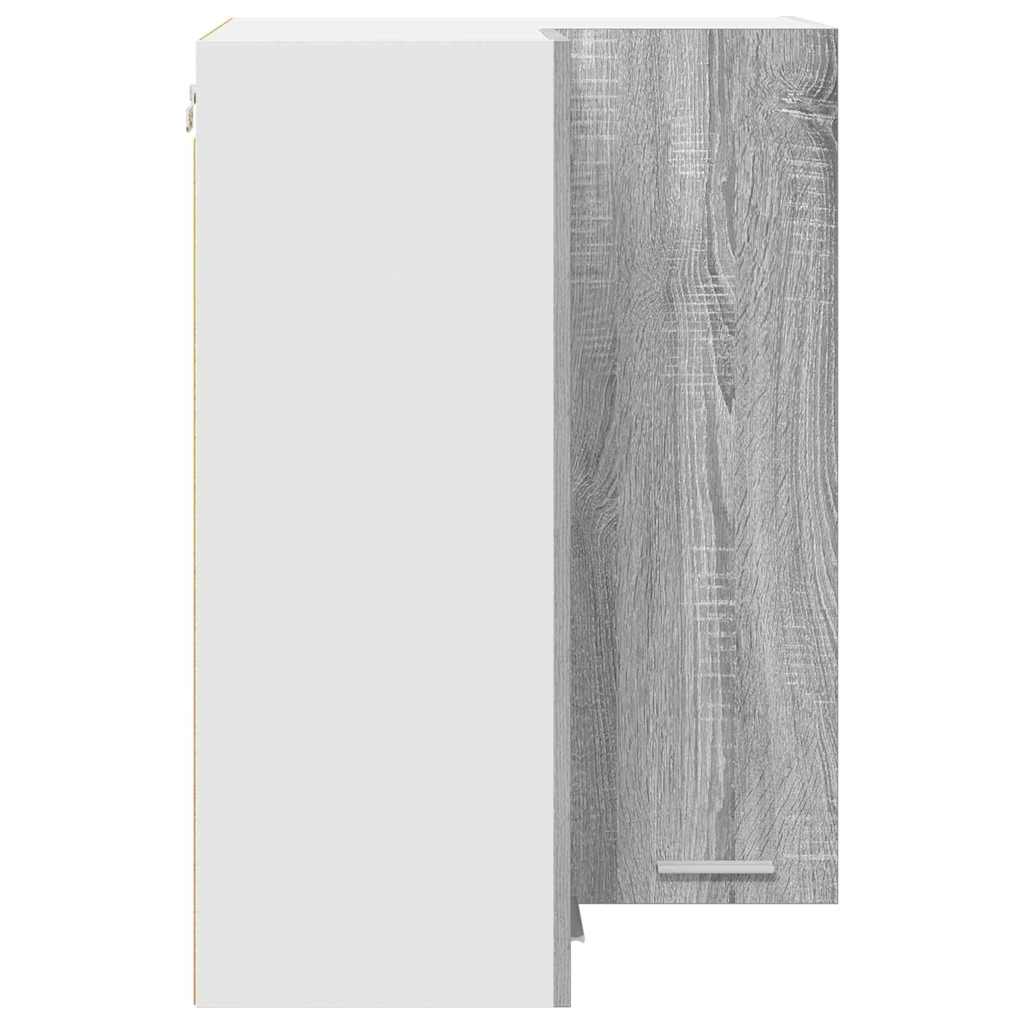 Wall cabinet with shelf Riga Grey Sonoma and white