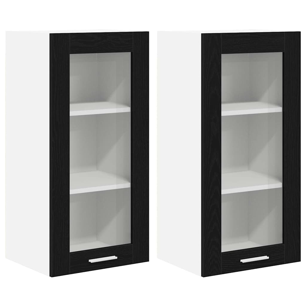 Pakabinama spintelė Riga 2 pcs Juodas ąžuolas 40 x 31 x 80 cm