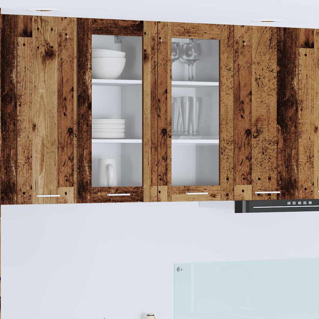 Wall Cabinet Riga 2 pcs Vintage Wood 40 x 31 x 80 cm