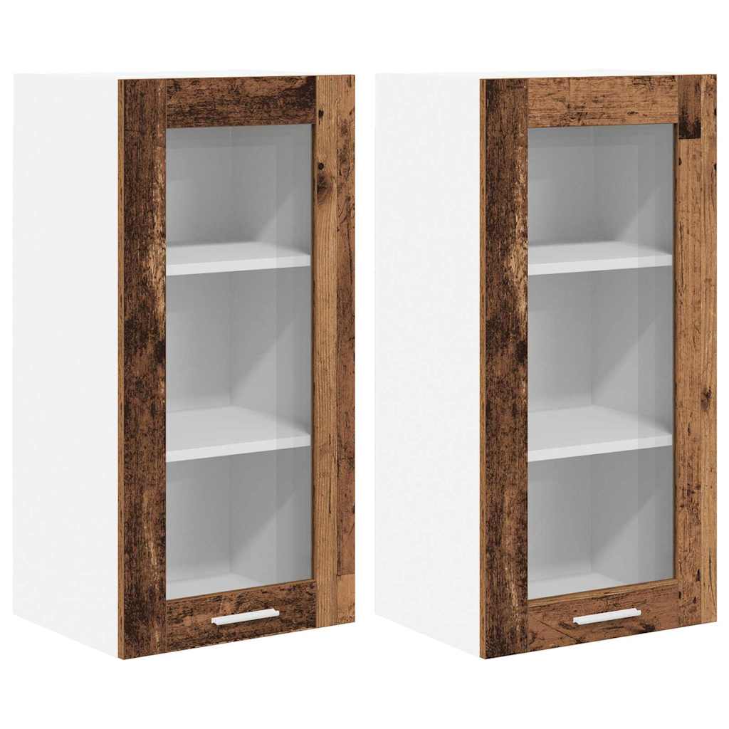 Wall Cabinet Riga 2 pcs Vintage Wood 40 x 31 x 80 cm