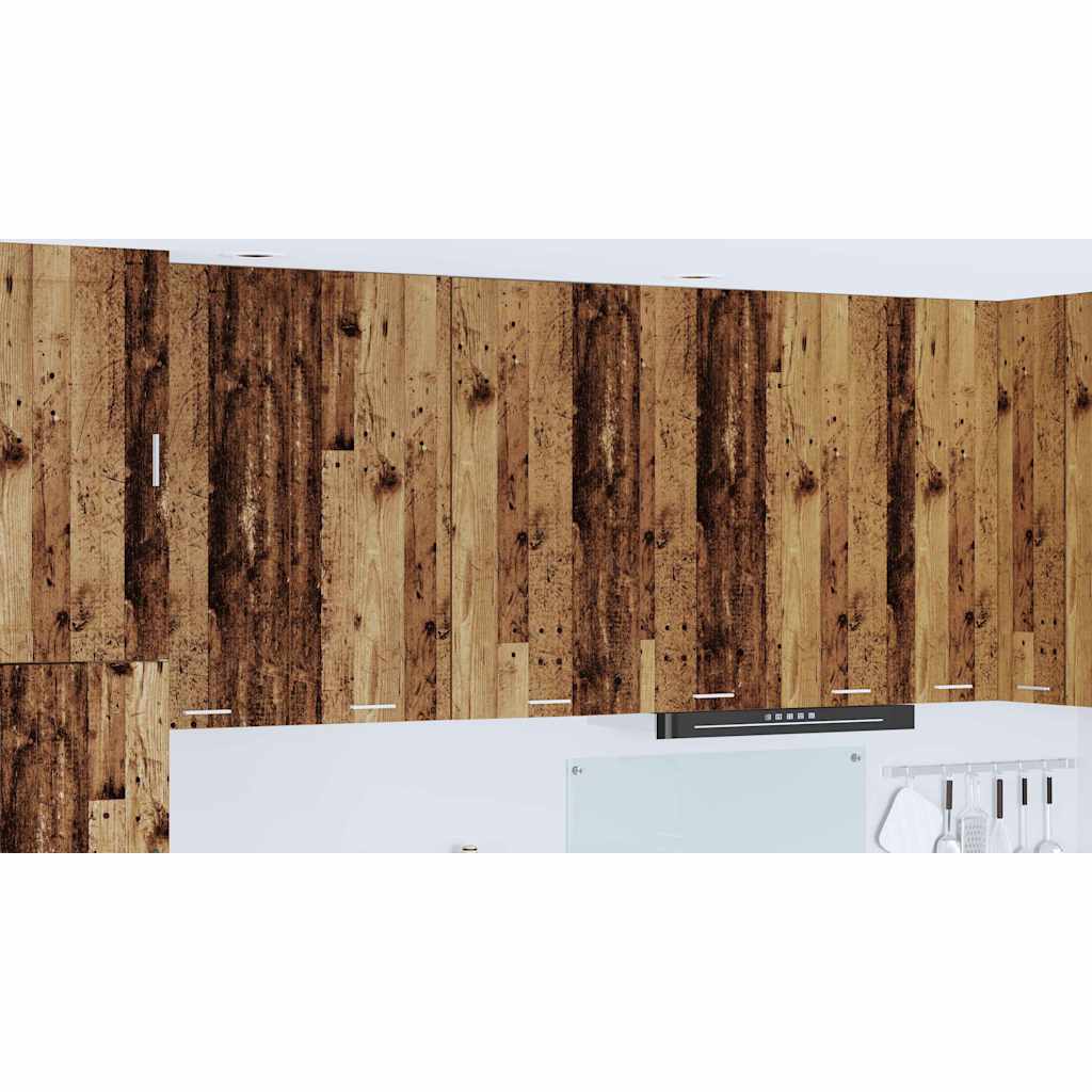 Wall-mounted cabinet with shelf Riga Sonoma oak and white