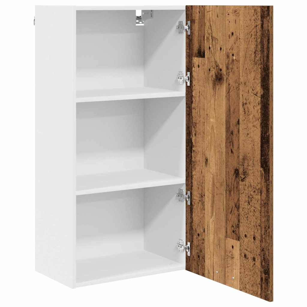 Wall-mounted cabinet with shelf Riga Sonoma oak and white