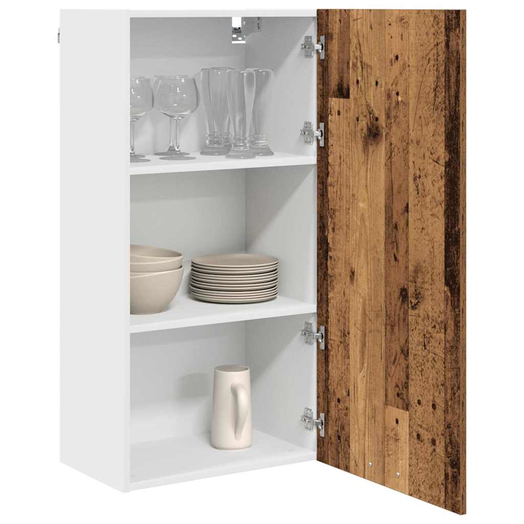 Wall-mounted cabinet with shelf Riga Sonoma oak and white