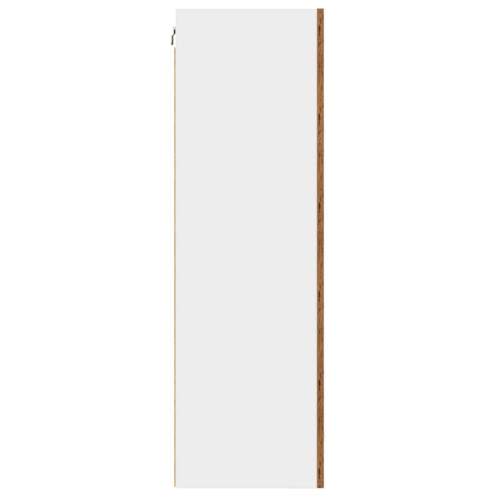 Wall-mounted cabinet with shelf Riga Sonoma oak and white