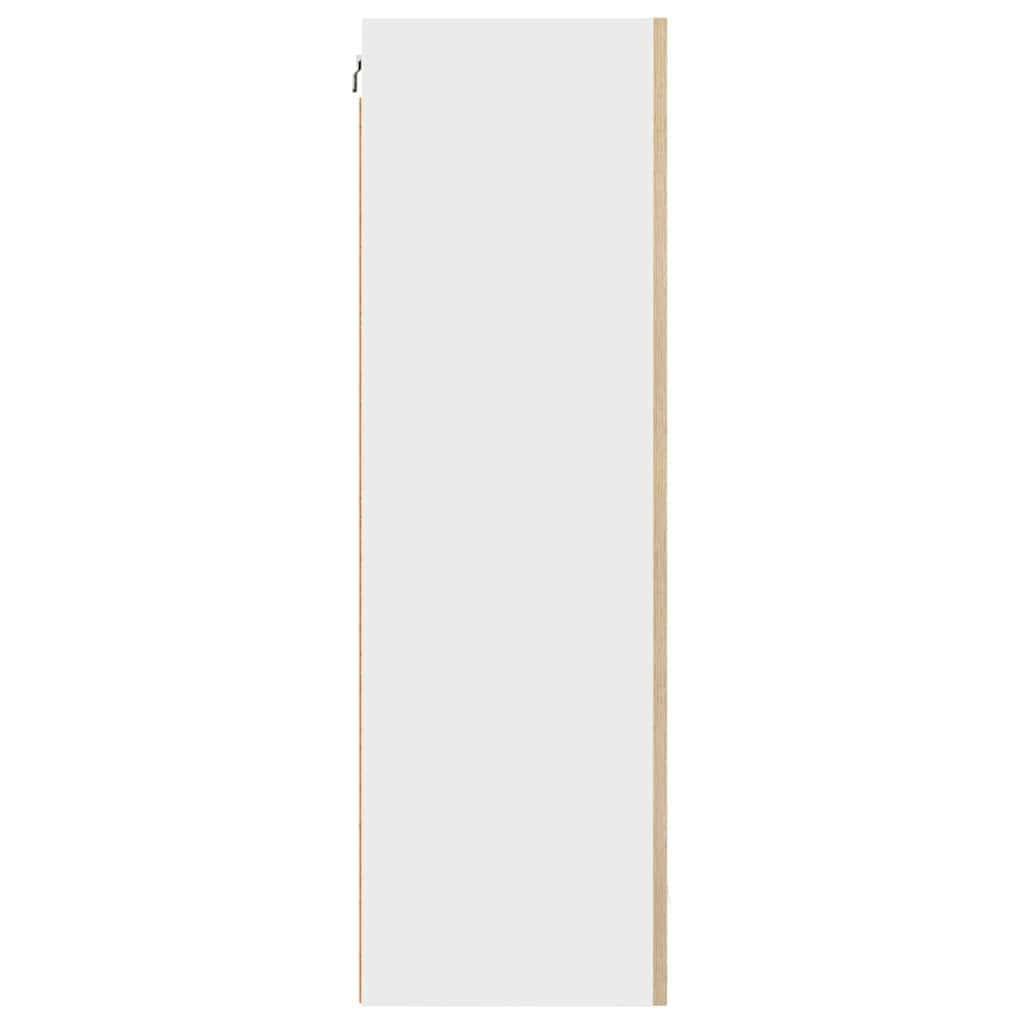 Wall-mounted cabinet with shelf Riga Sonoma oak and white