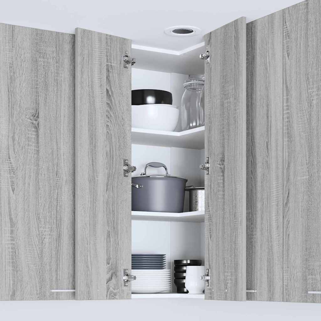 Wall-mounted cabinet with shelf Riga Sonoma oak and white