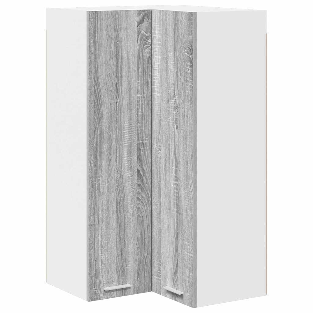 Wall-mounted cabinet with shelf Riga Sonoma oak and white