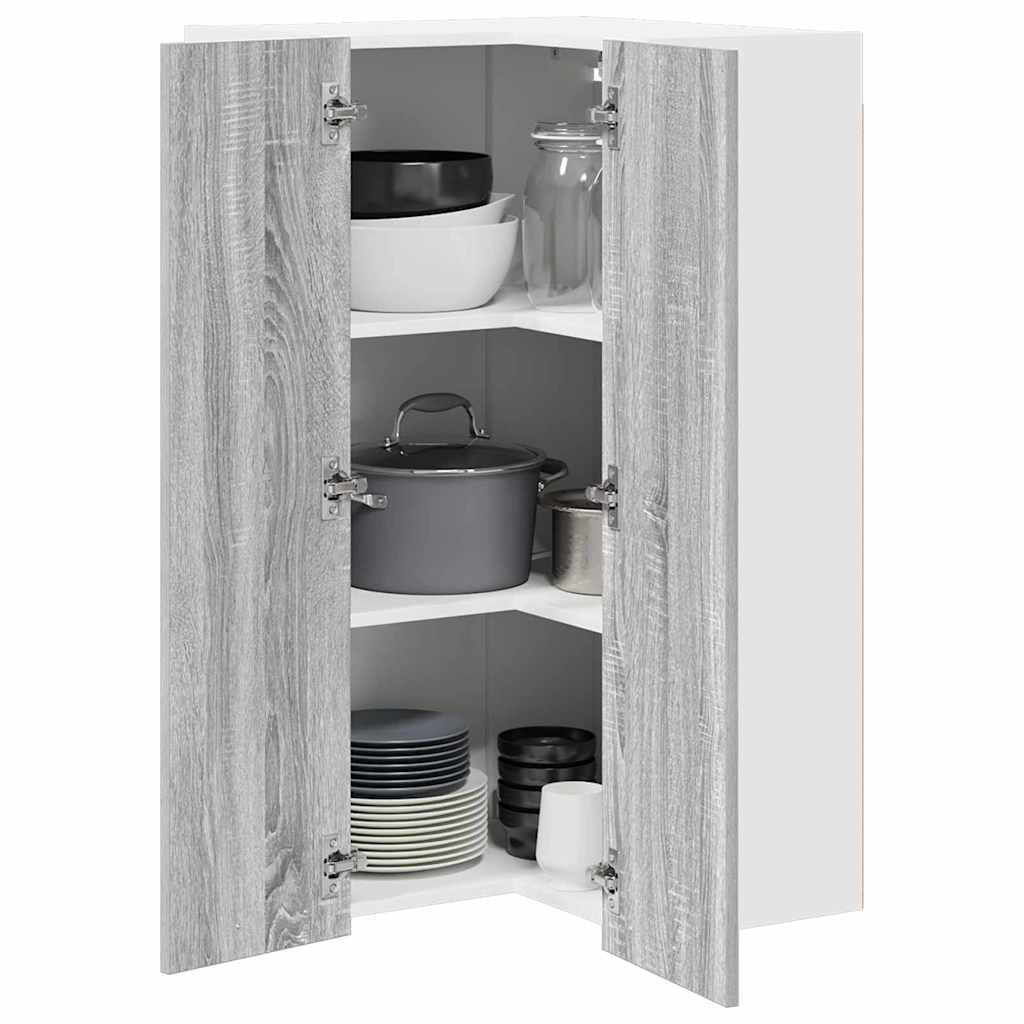Wall-mounted cabinet with shelf Riga Sonoma oak and white
