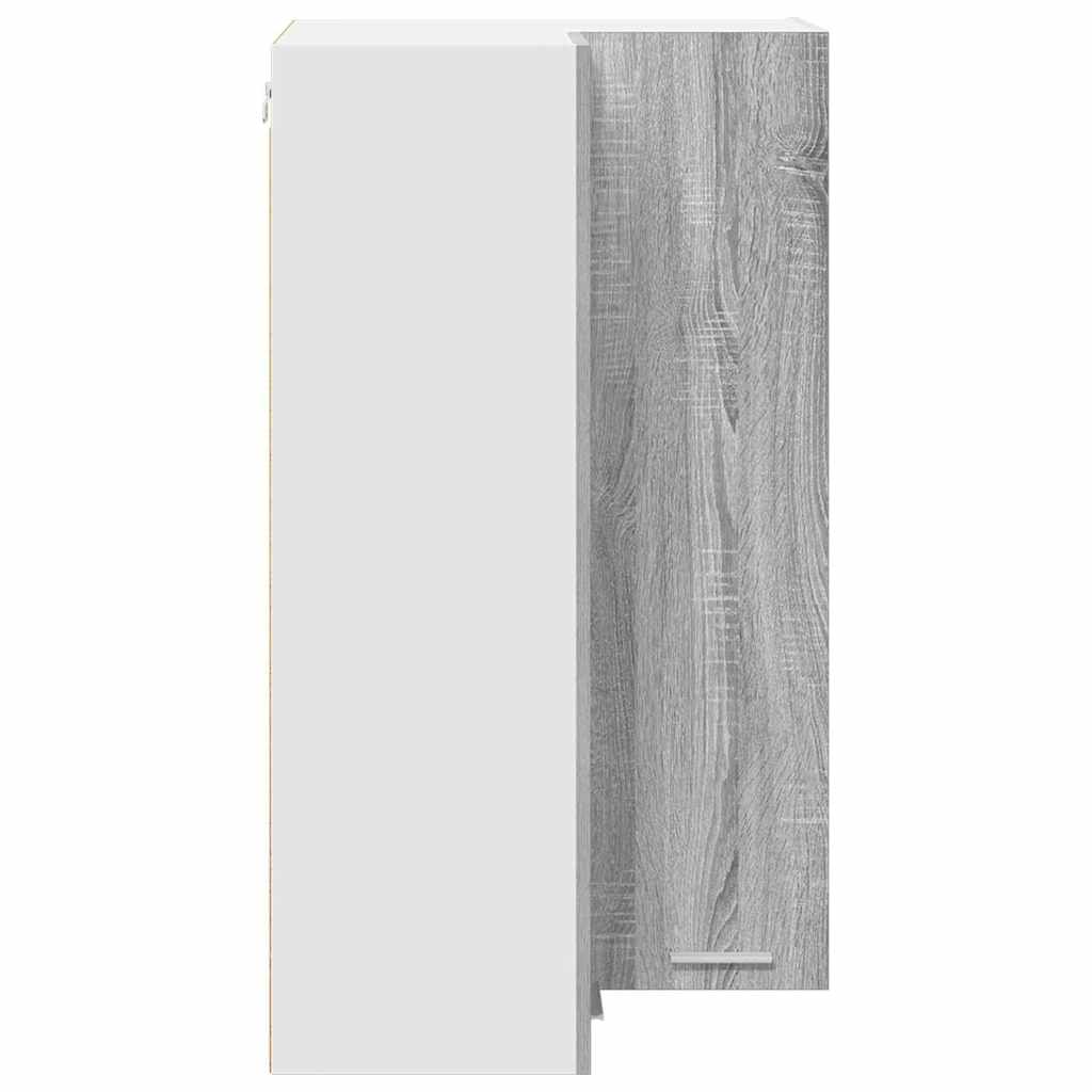 Wall-mounted cabinet with shelf Riga Sonoma oak and white