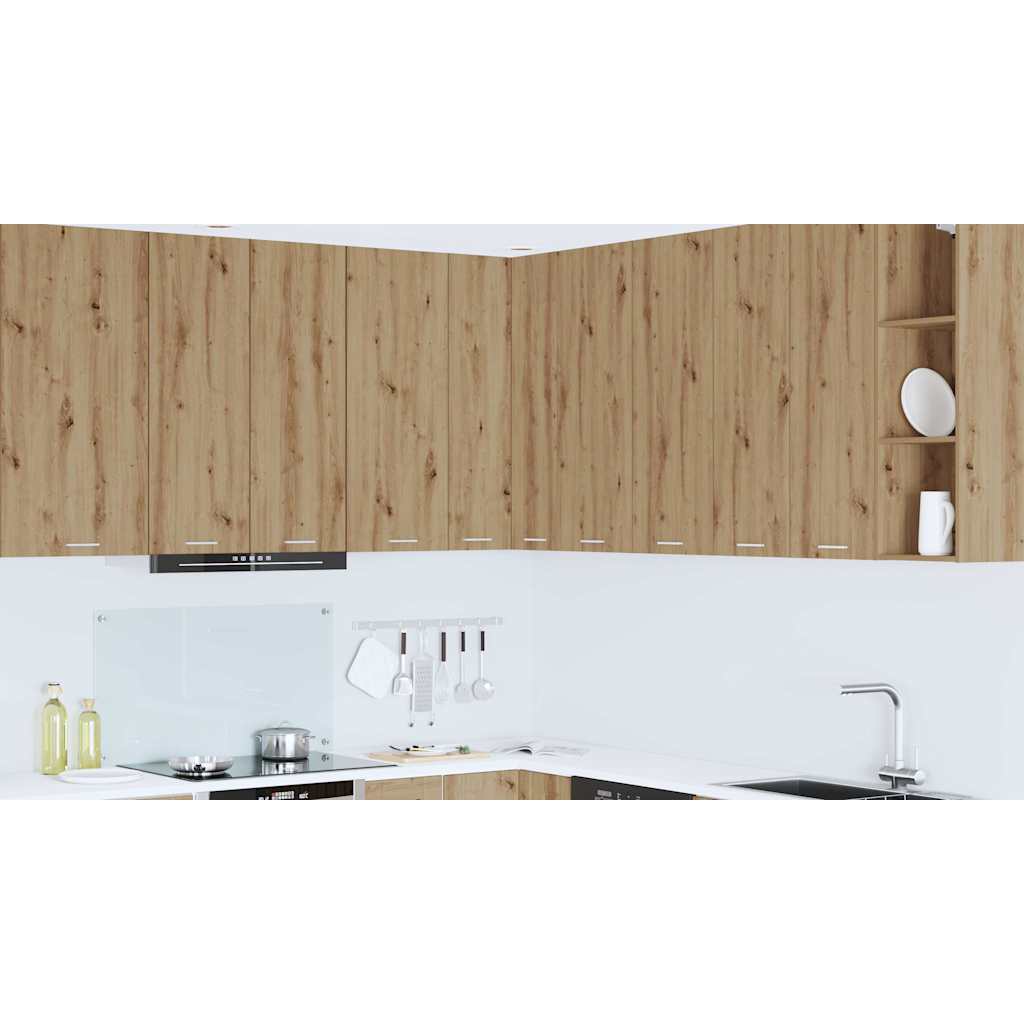Wall-mounted cabinet with shelf Riga Sonoma oak and white