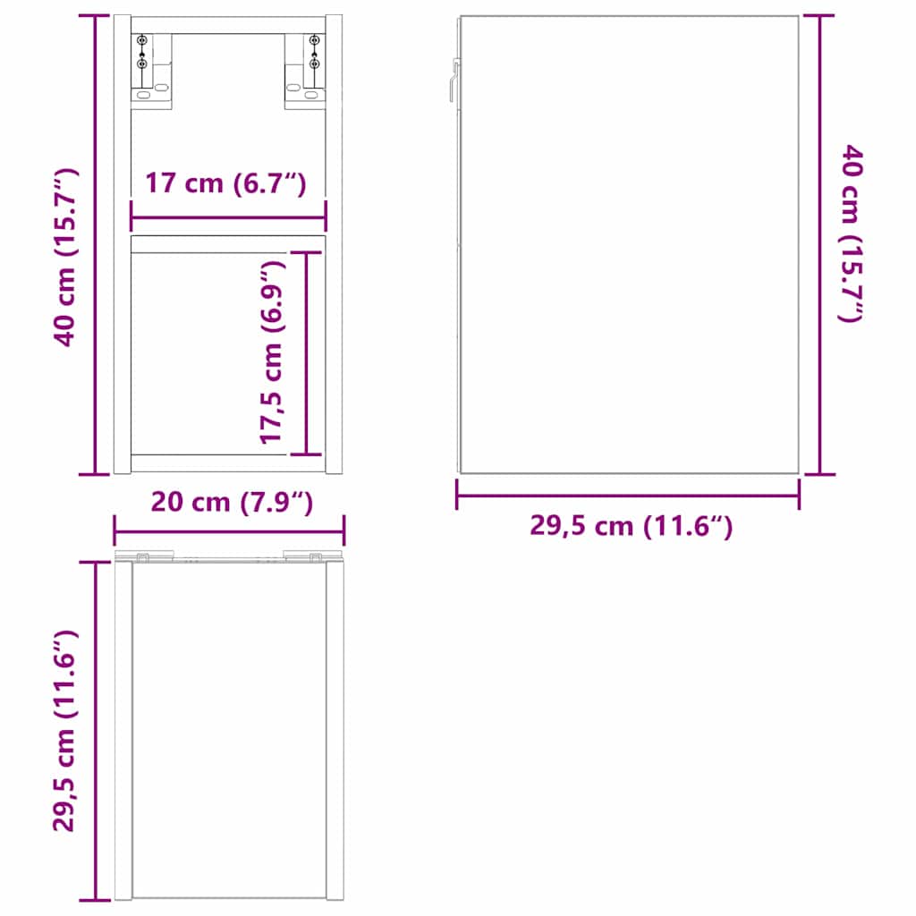 Wall cabinet Riga Sonoma oak 20 x 29.5 x 40 cm