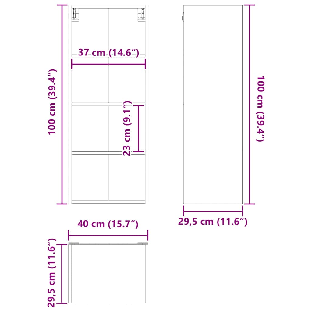 Pakabinama spintelė Riga Senovinis medis 40 x 29,5 x 100 cm