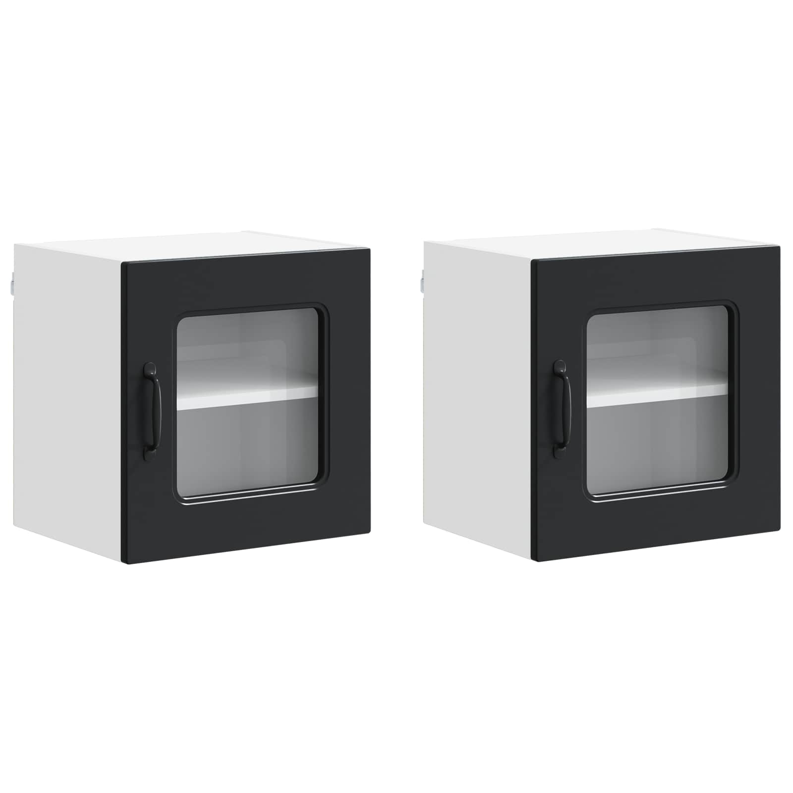 Virtuvės sieninė spintelė 2 pcs Juoda 40 x 31 x 40 cm