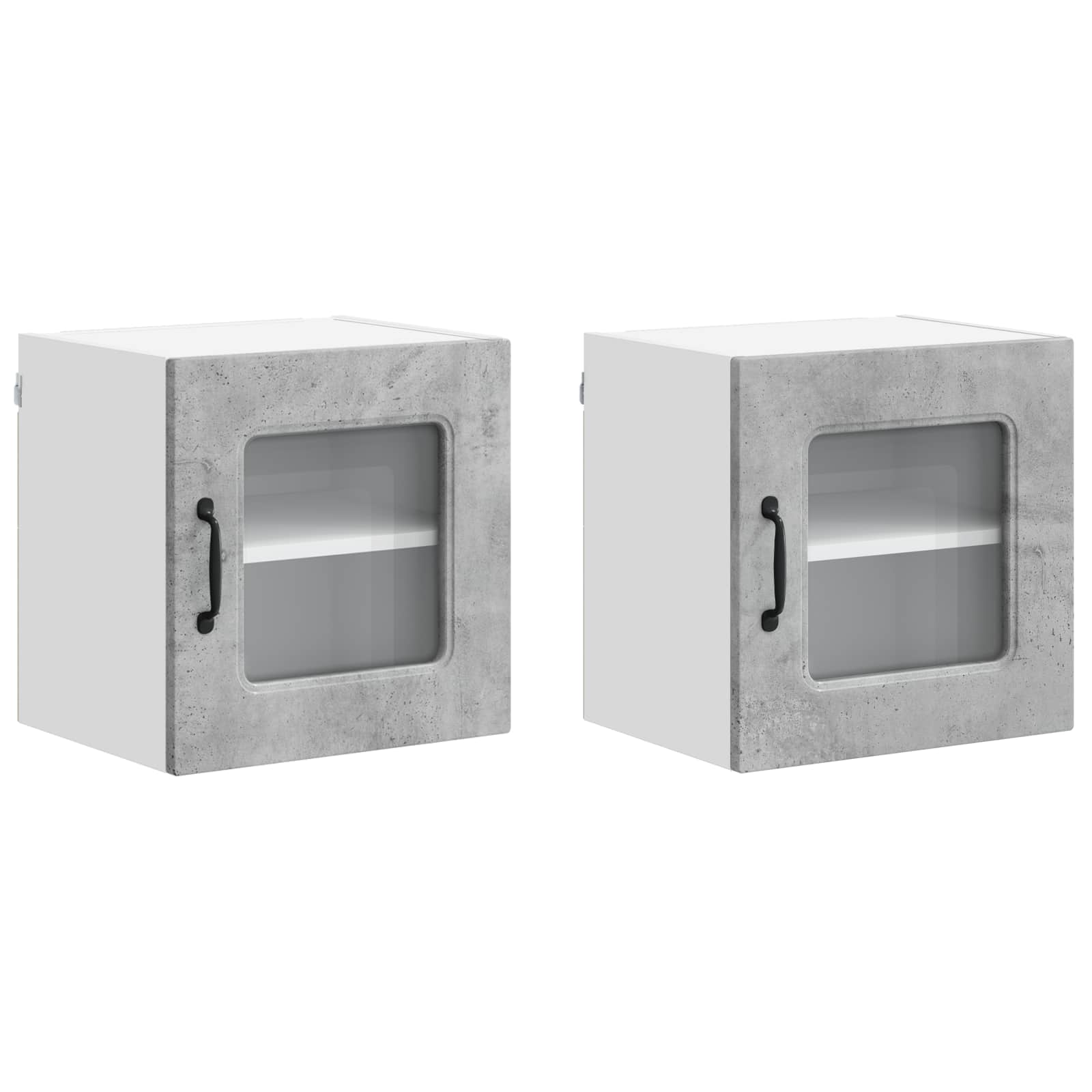 Virtuvės sieninė spintelė 2 pcs Betono pilka 40 x 31 x 40 cm