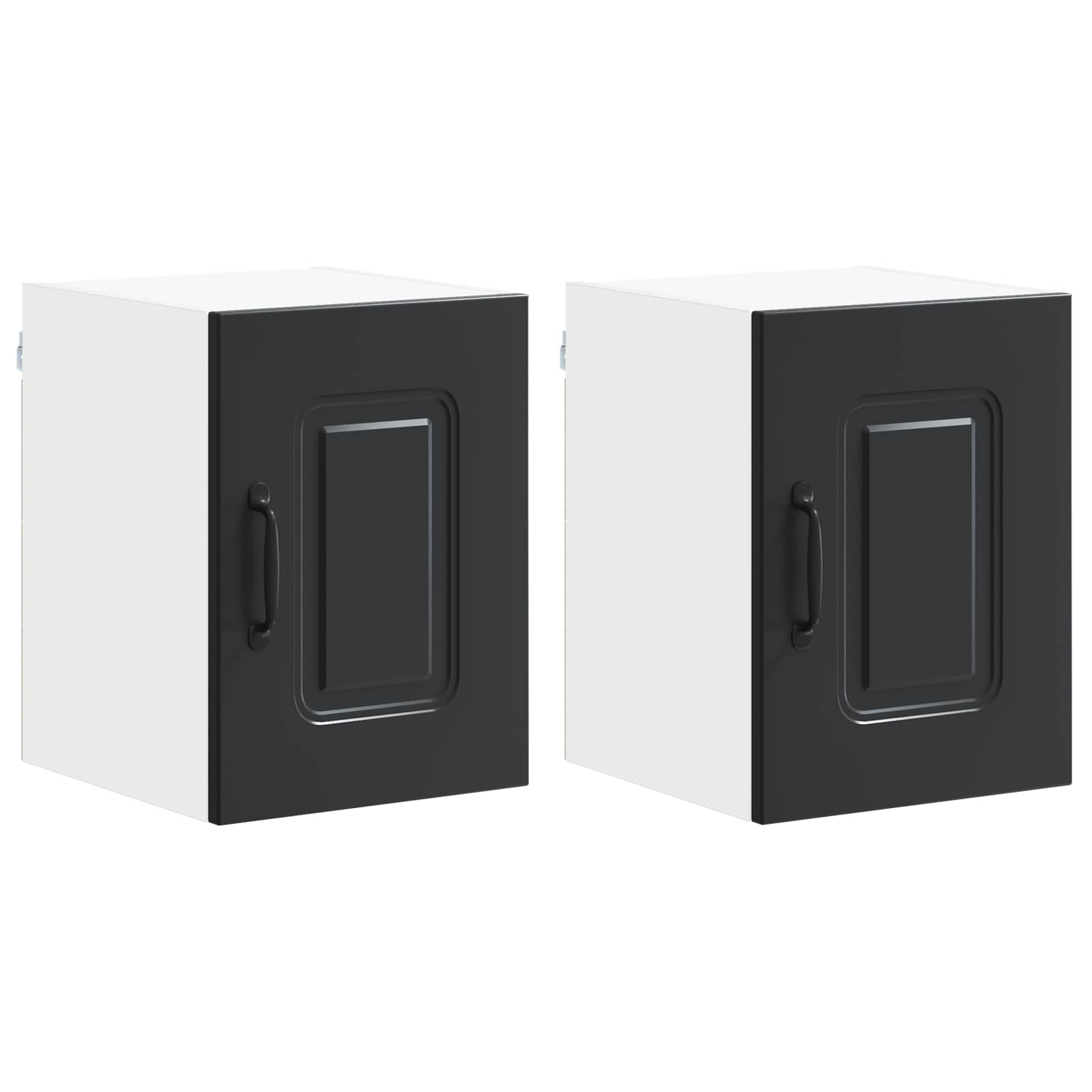 Virtuvės sieninė spintelė 2 pcs Juoda 30 x 31 x 40 cm