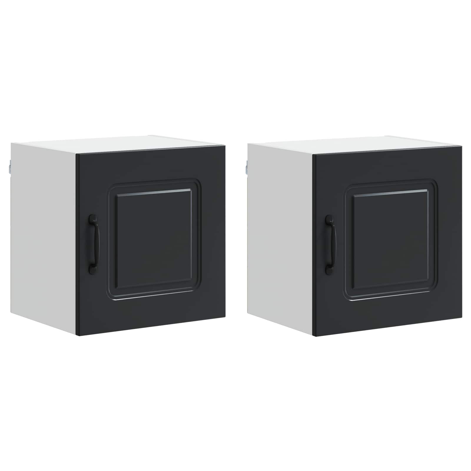 Virtuvės sieninė spintelė 2 pcs Juoda 40 x 31 x 40 cm