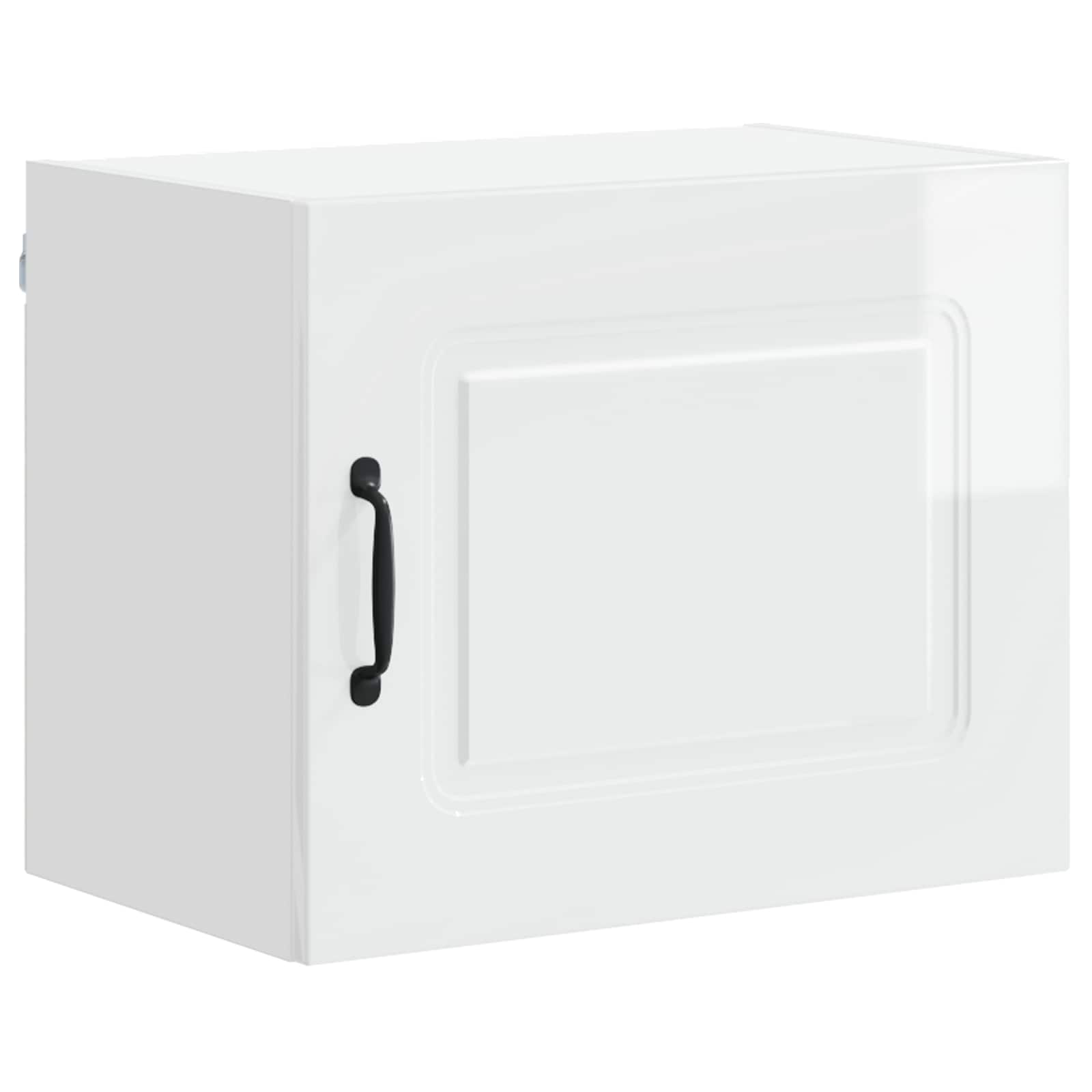 Kitchen wall cabinet with shelf High gloss white