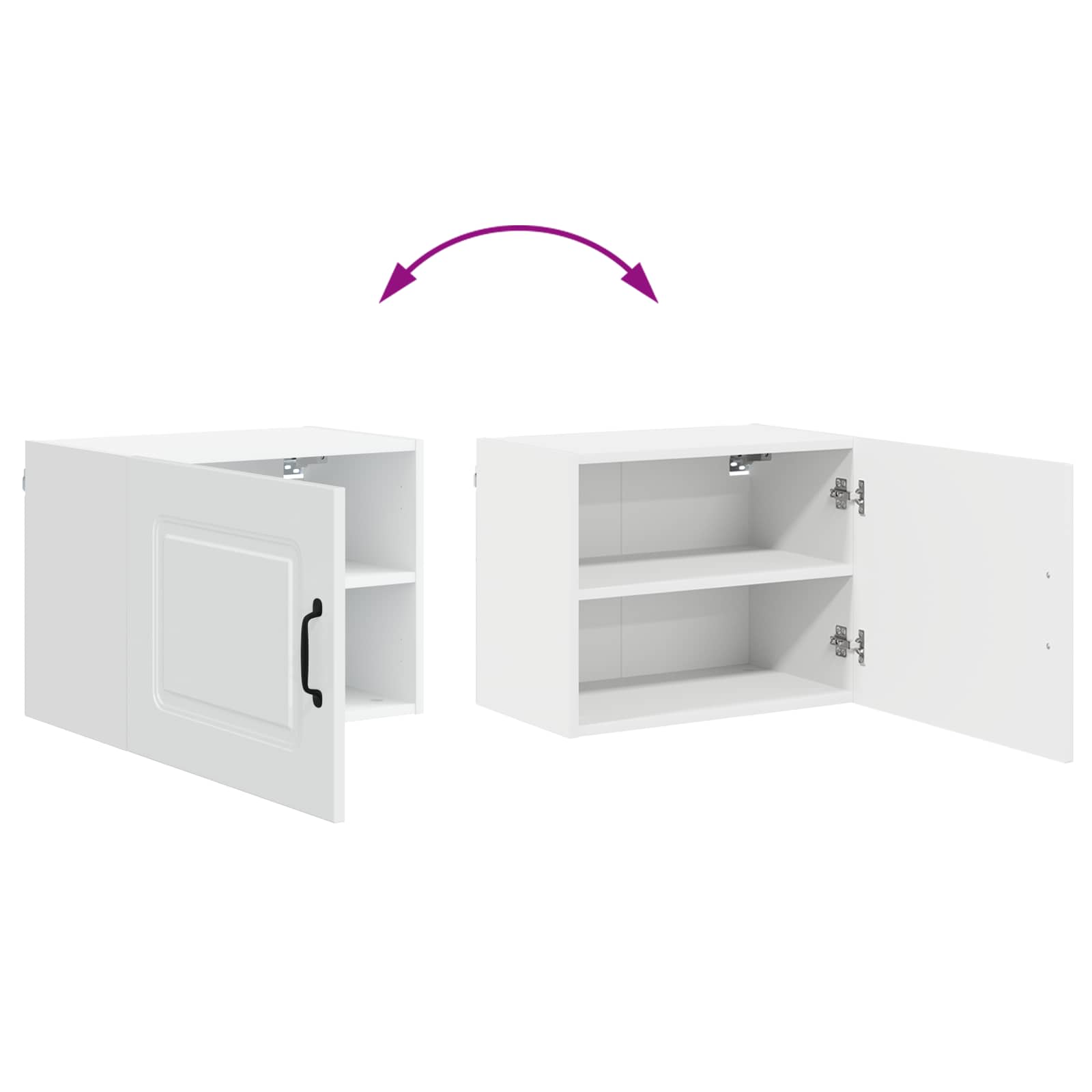 Kitchen wall cabinet with shelf High gloss white
