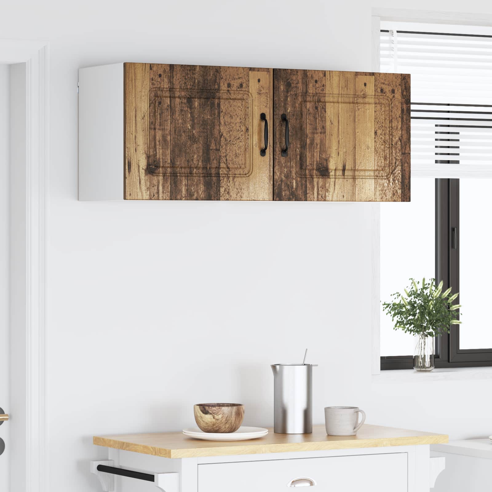 Virtuvės sieninė spintelė 2 pcs Senovinis medis 50 x 31 x 40 cm